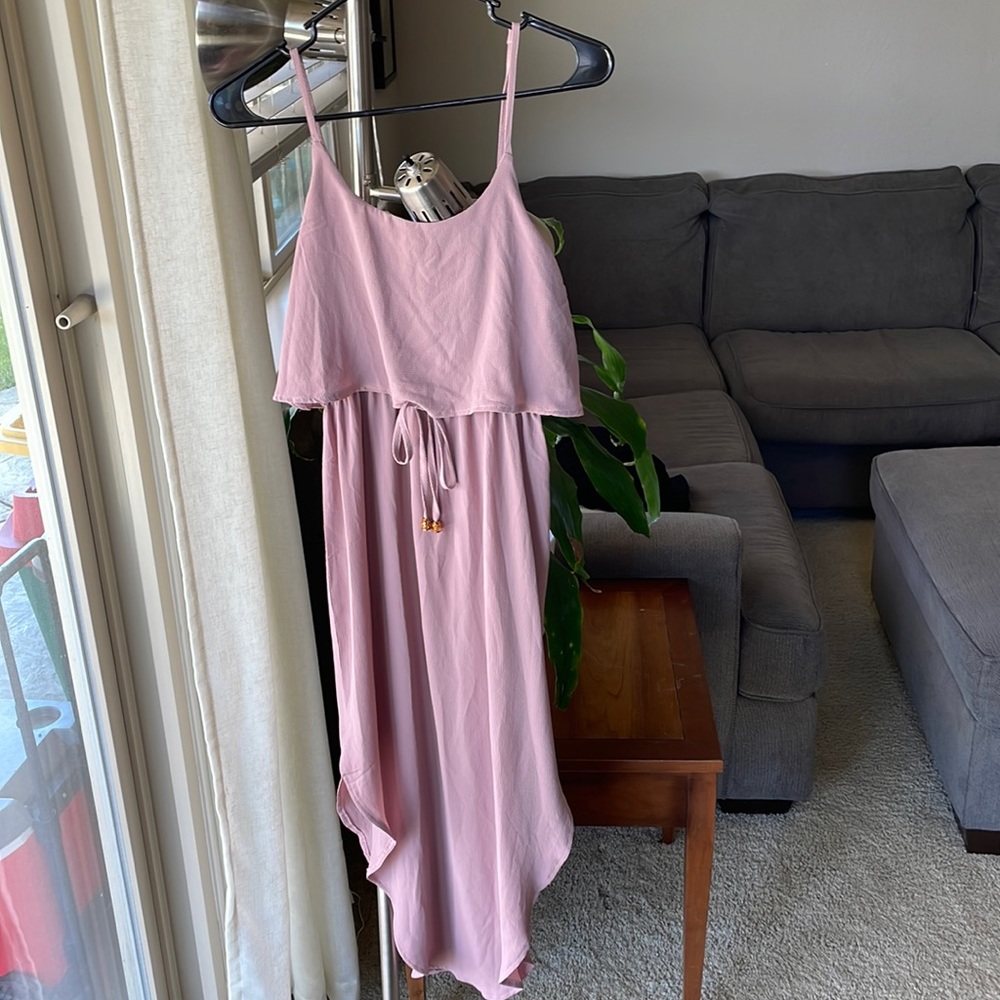 Muted pink midi dress